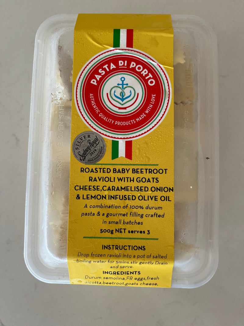Ravioli - Fresh Beetroot, Vino Cotto & Caramelised Onion